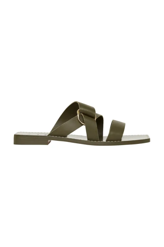 Oasis Strap Leather Ring Sandal sold by Aje