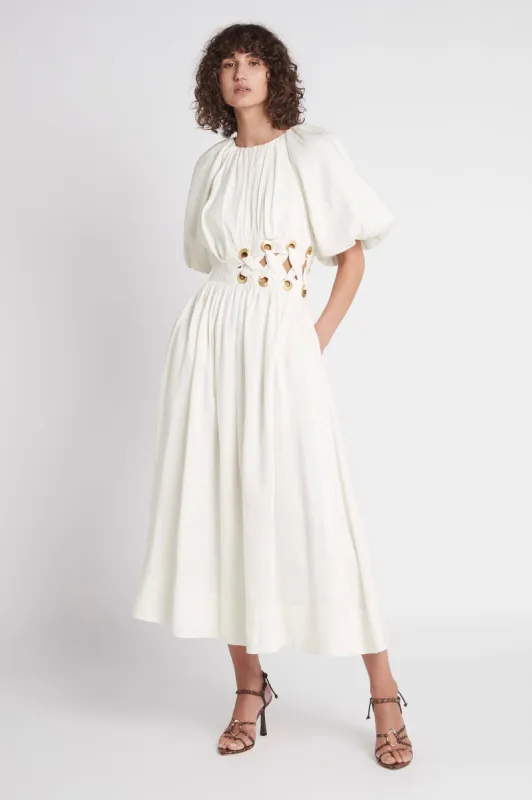 Virtuous Asymmetric Midi Dress sold by Aje