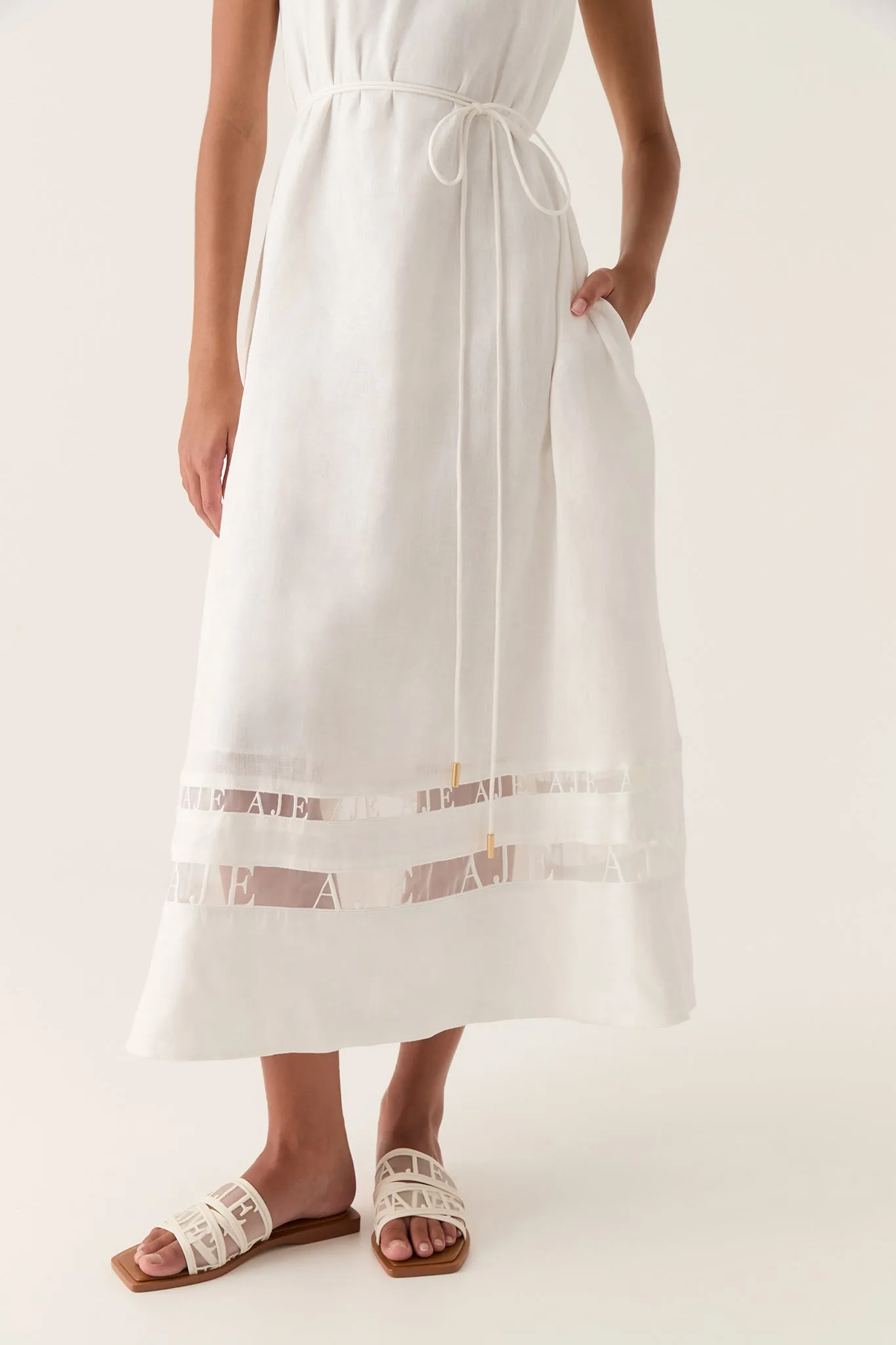 Reframe Logo Trim Midi Dress sold by Aje product image thumbnail 4