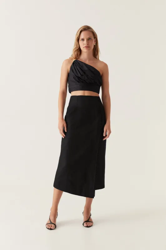 Theory Cinched Midi Skirt sold by Aje
