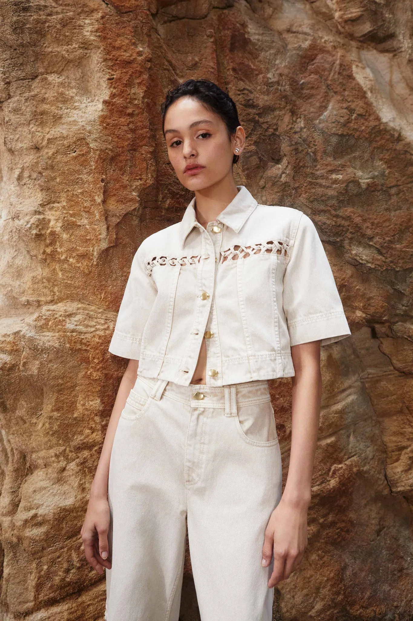 Effie Braided Denim Top sold by Aje