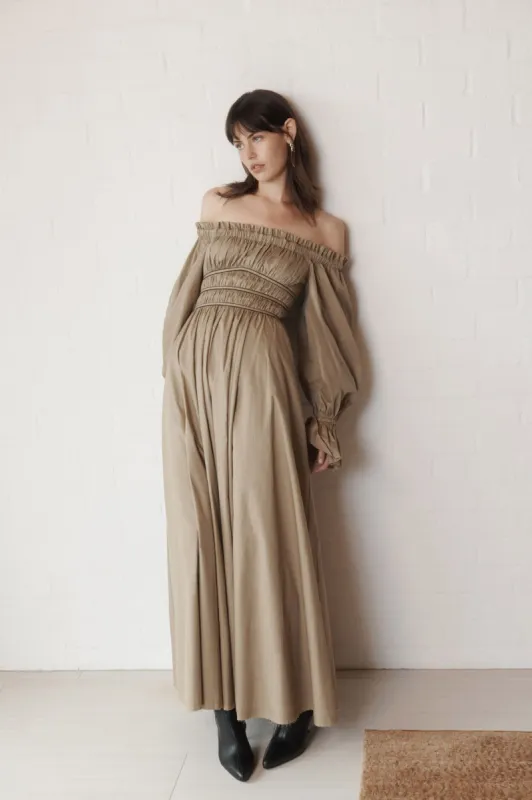 Wattle Off Shoulder Midi Dress sold by Aje