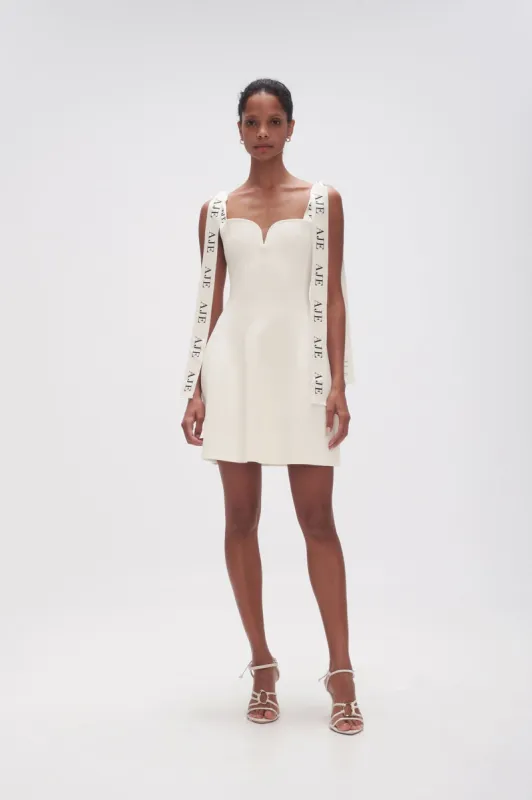 Amber Knit Tie Shoulder Mini Dress made by Aje