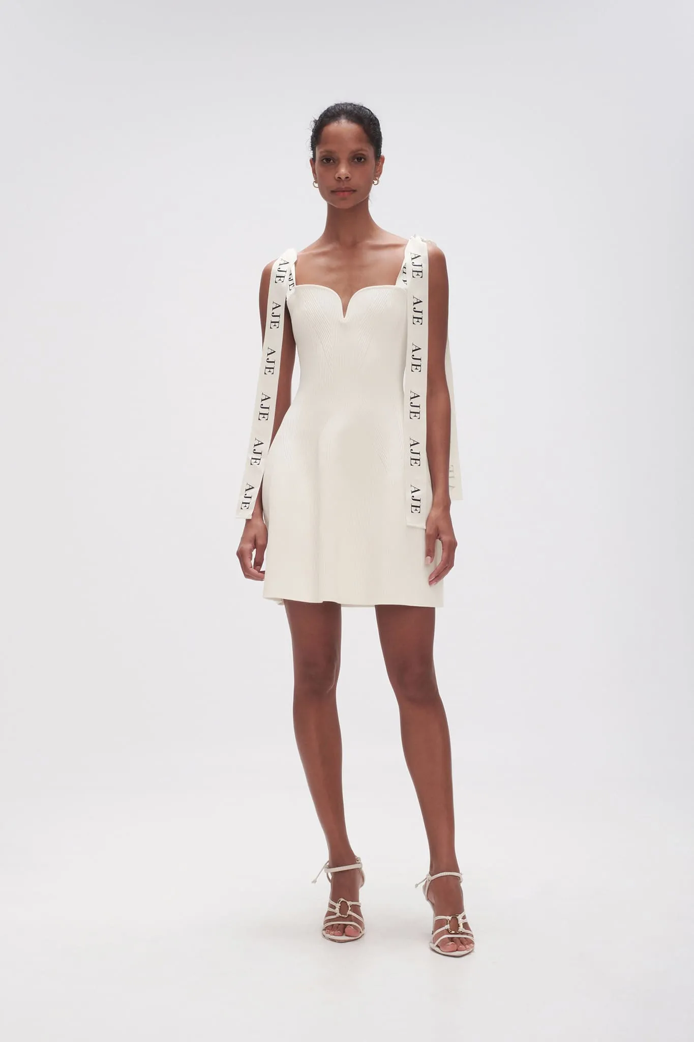 Amber Knit Tie Shoulder Mini Dress sold by Aje