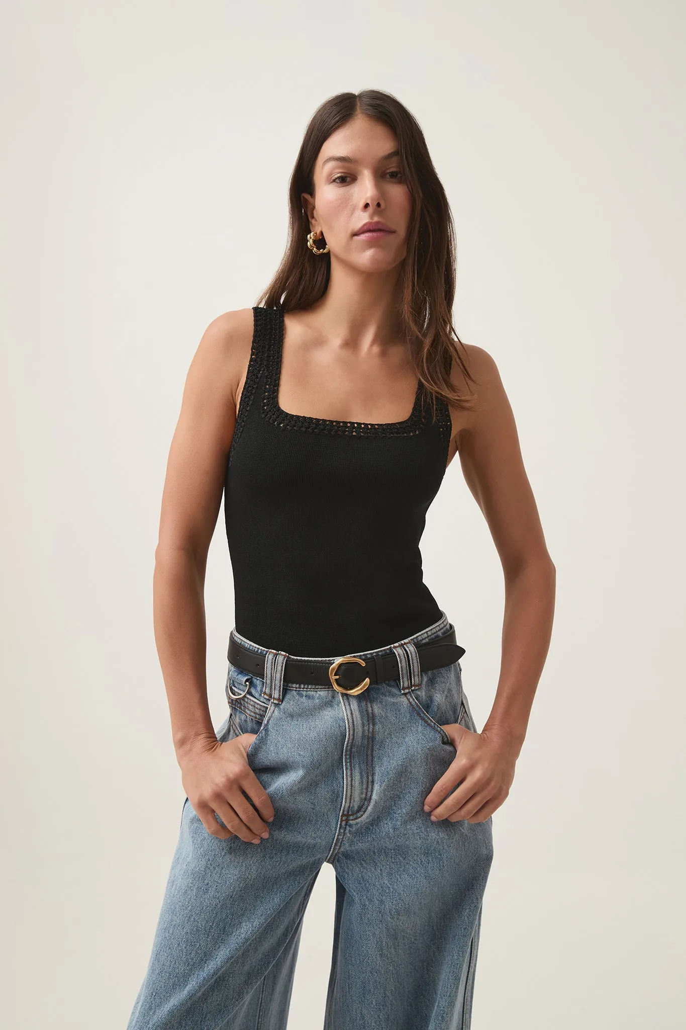 Tazia Crocheted Edge Tank sold by Aje