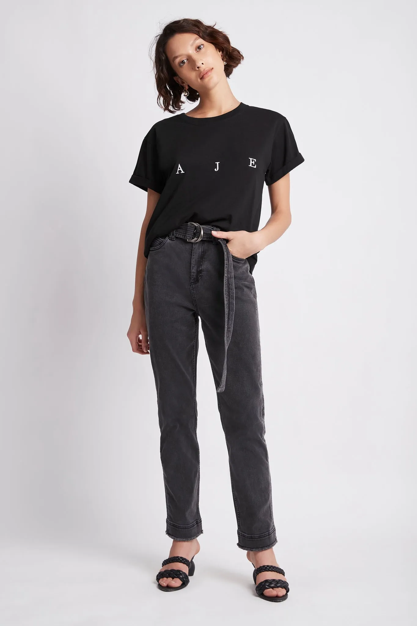 Dylan Denim Belted Jean sold by Aje