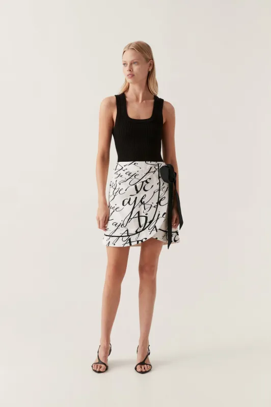 Sentiment Sarong Mini Skirt made by Aje