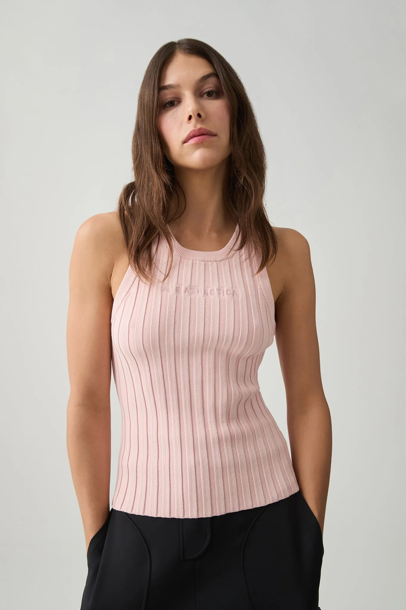 Hydra Logo Knit Ribbed Top sold by Aje