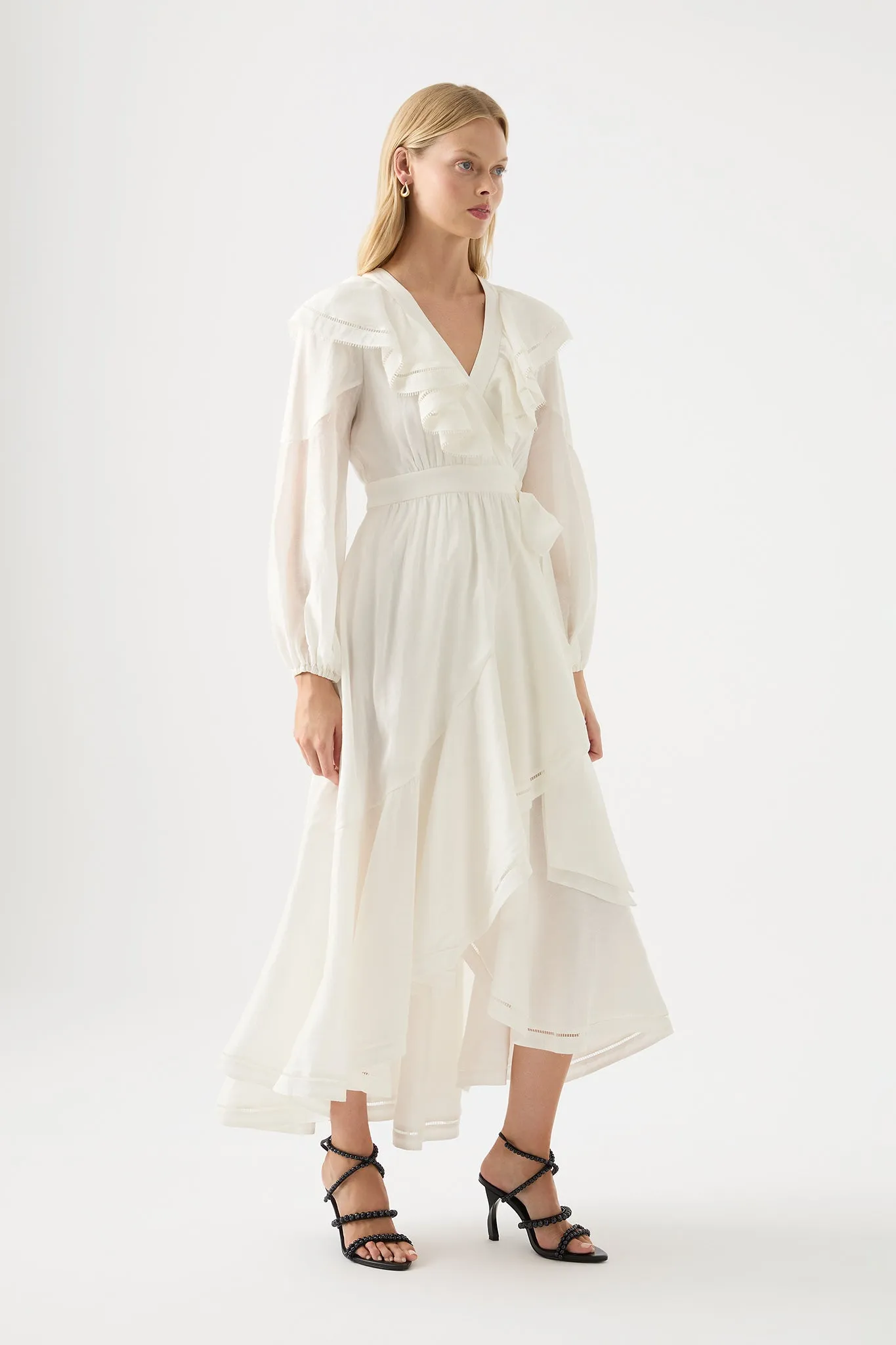 Zoe Ruffle Wrap Midi Dress sold by Aje product image thumbnail 3