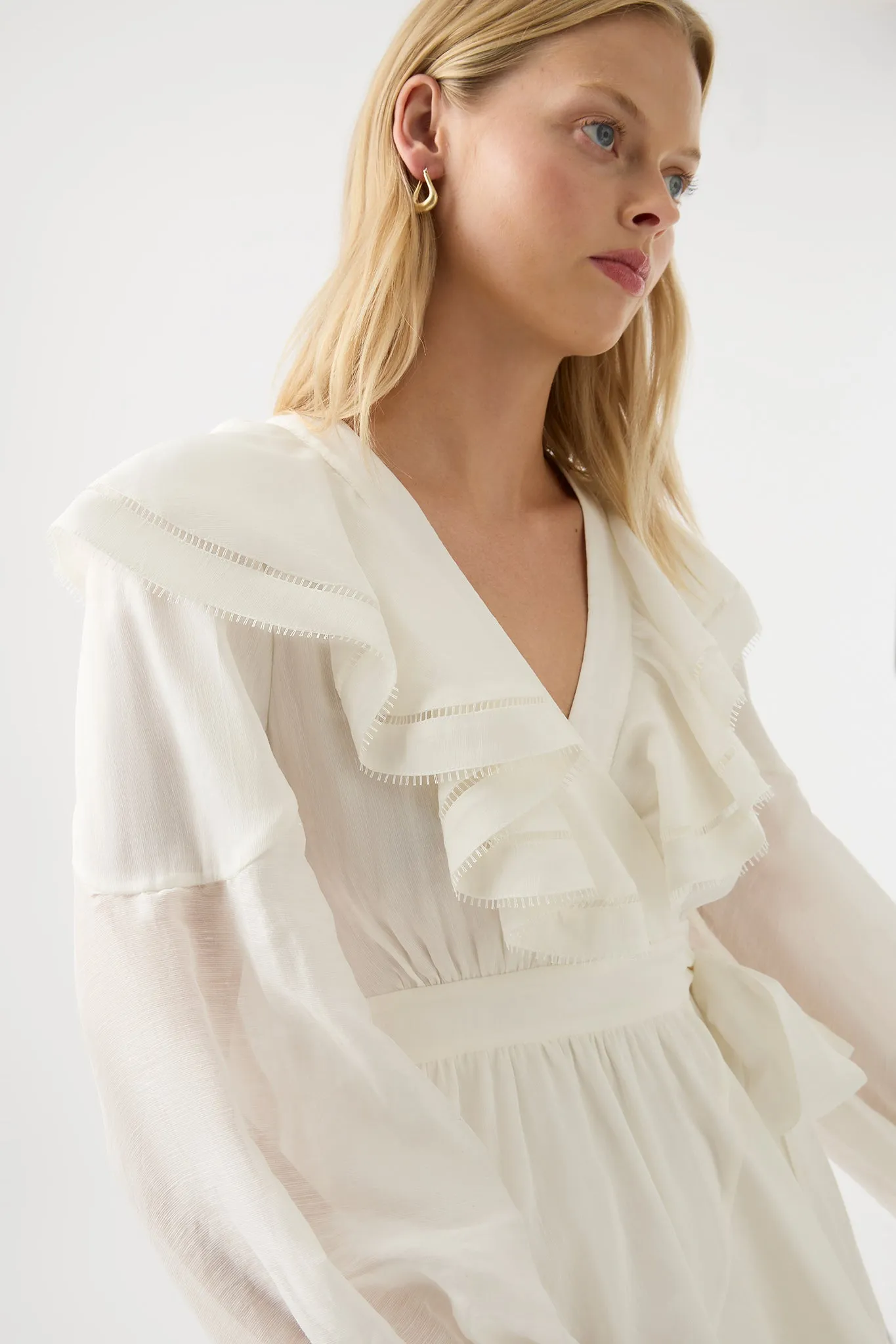 Zoe Ruffle Wrap Midi Dress sold by Aje product image thumbnail 4