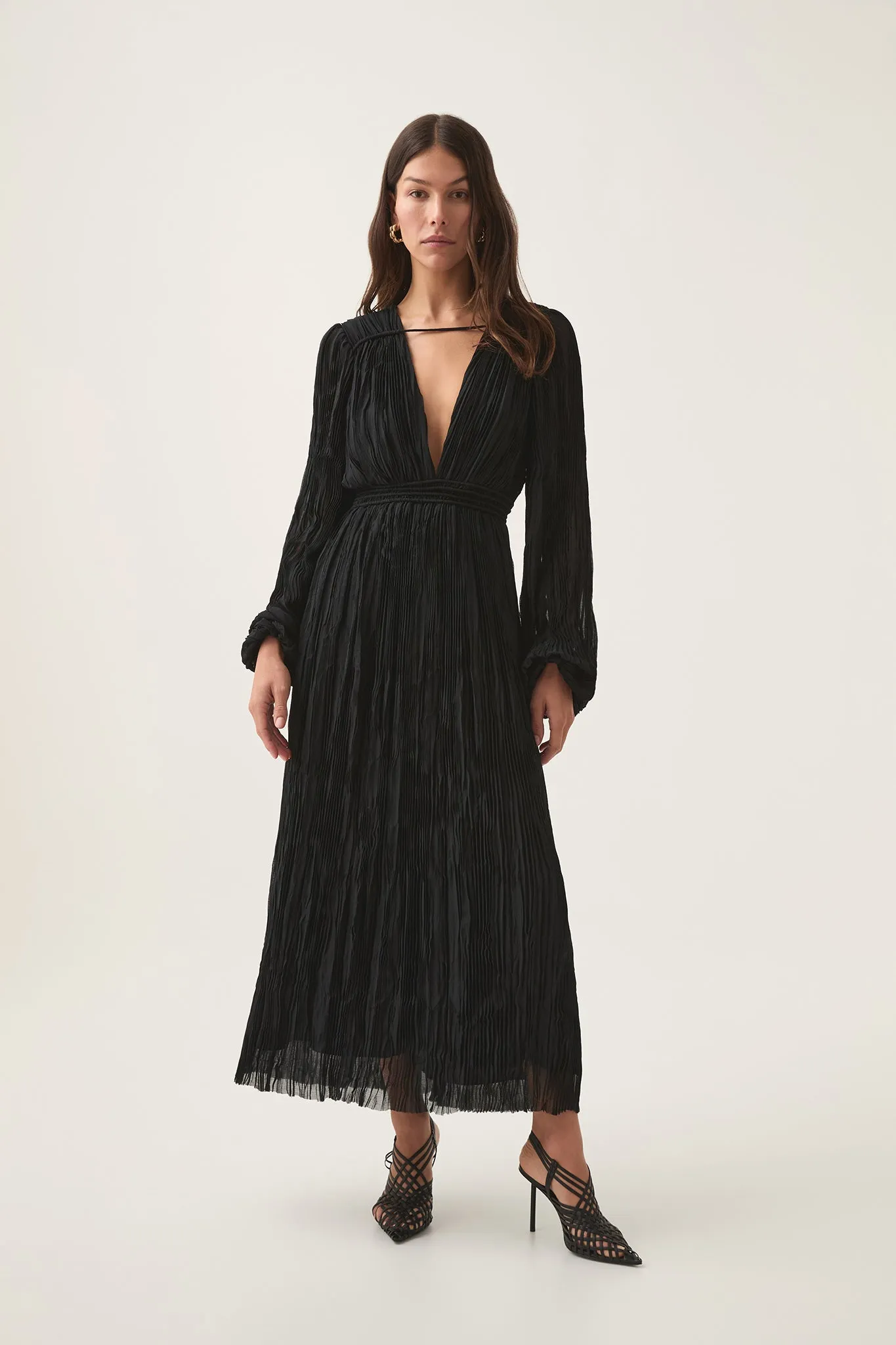 Genevieve Pleated Midi Dress sold by Aje