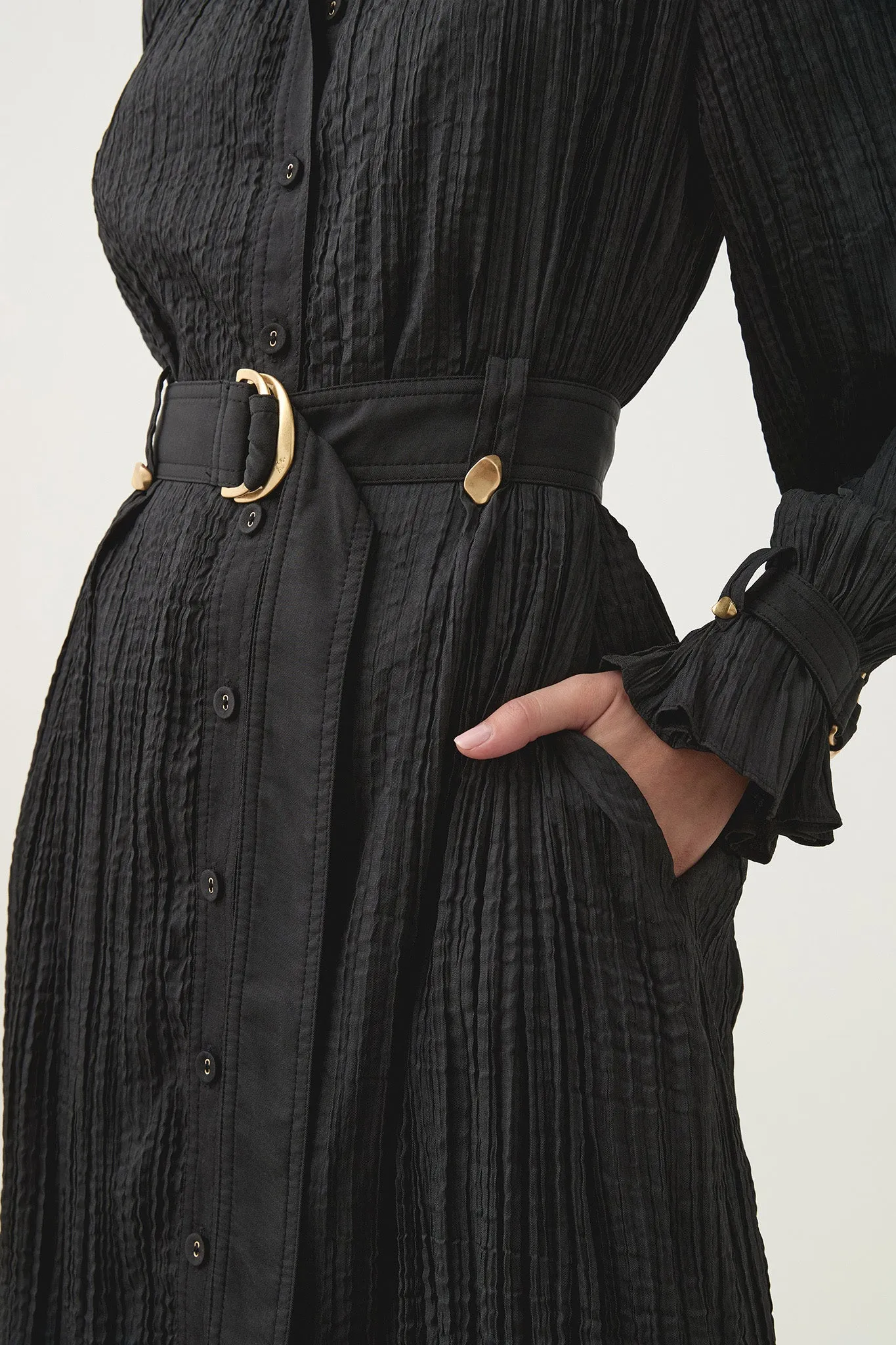 Bays Crushed Pleat Midi Dress sold by Aje product image thumbnail 4