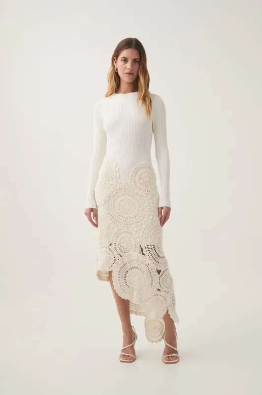 Mosaic Crochet Midi Dress sold by Aje