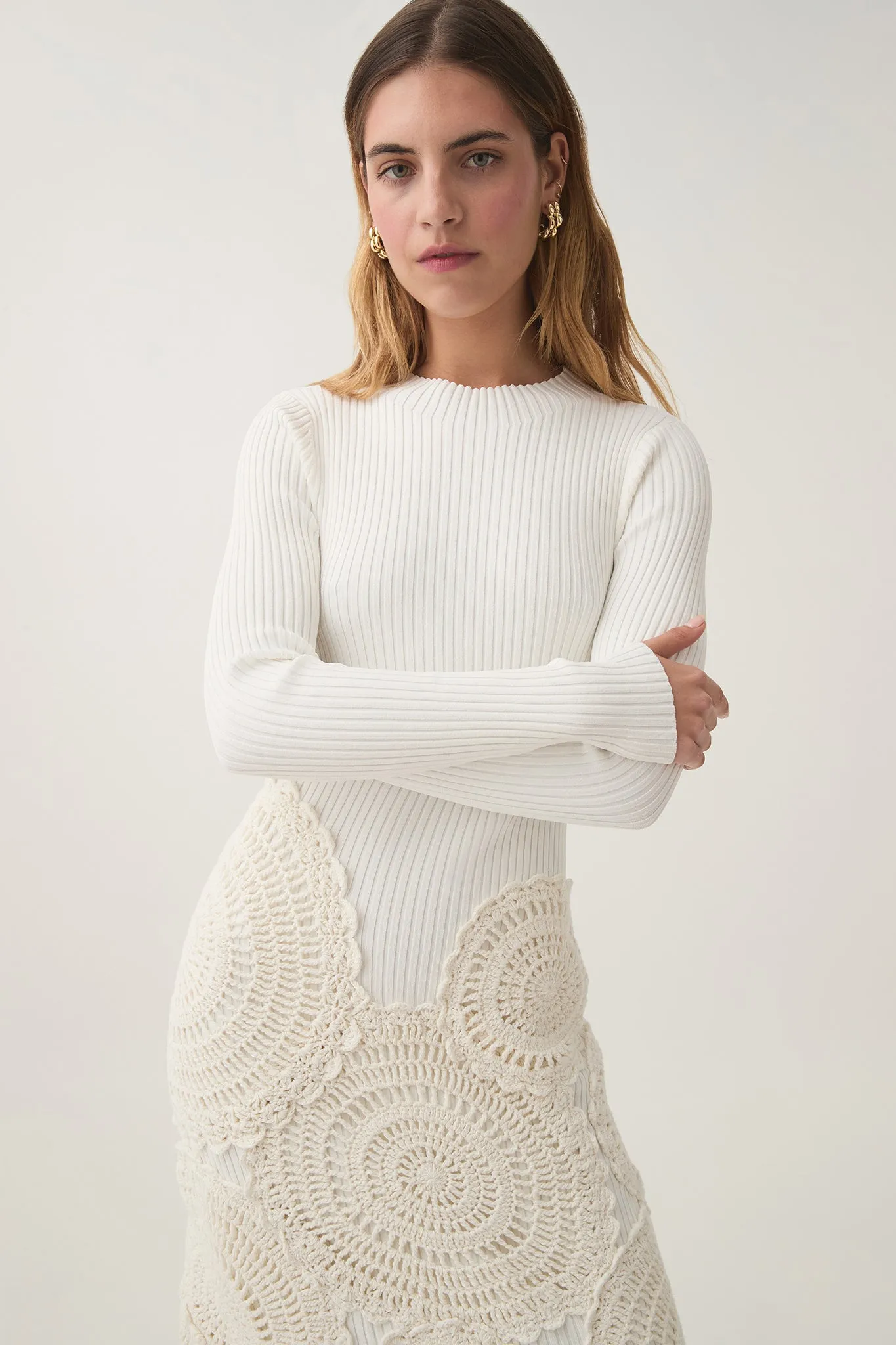 Mosaic Crochet Midi Dress sold by Aje product image thumbnail 3