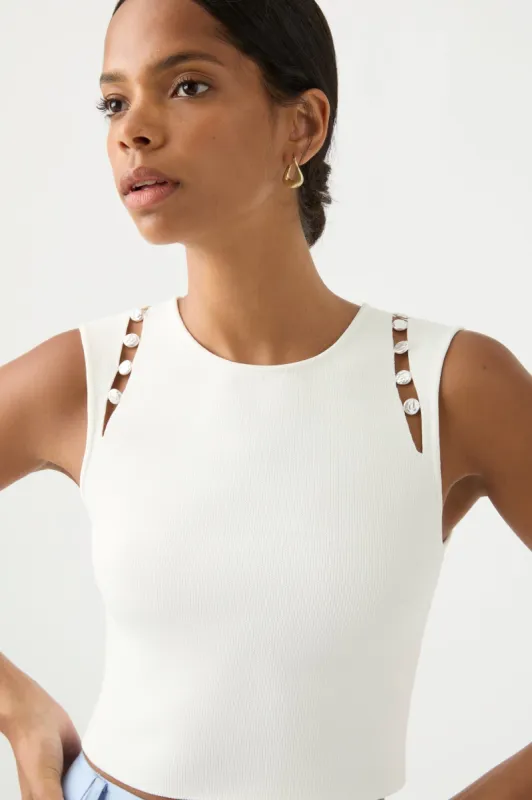 Analemma Pearl Knit Top sold by Aje