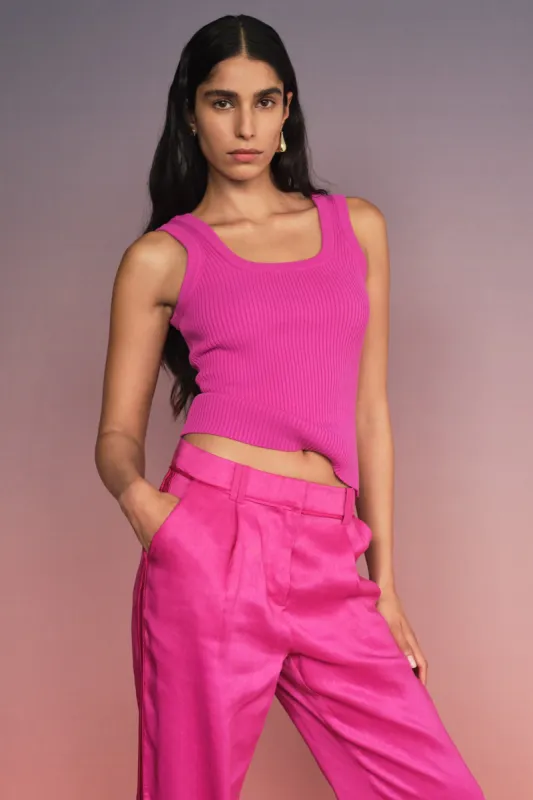 Bronte Scoop Neck Rib Tank sold by Aje
