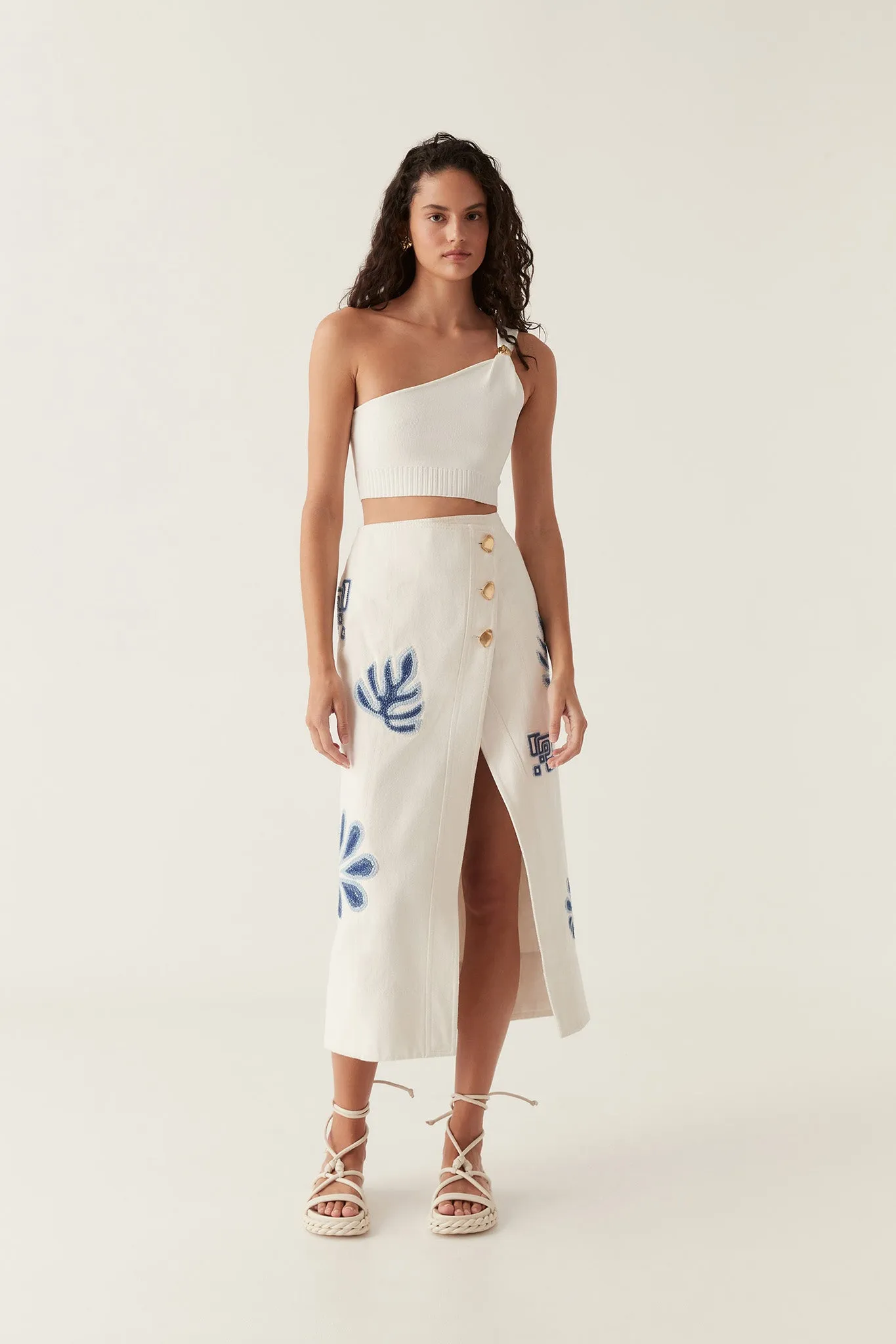 Esprit Embroidered Midi Skirt sold by Aje