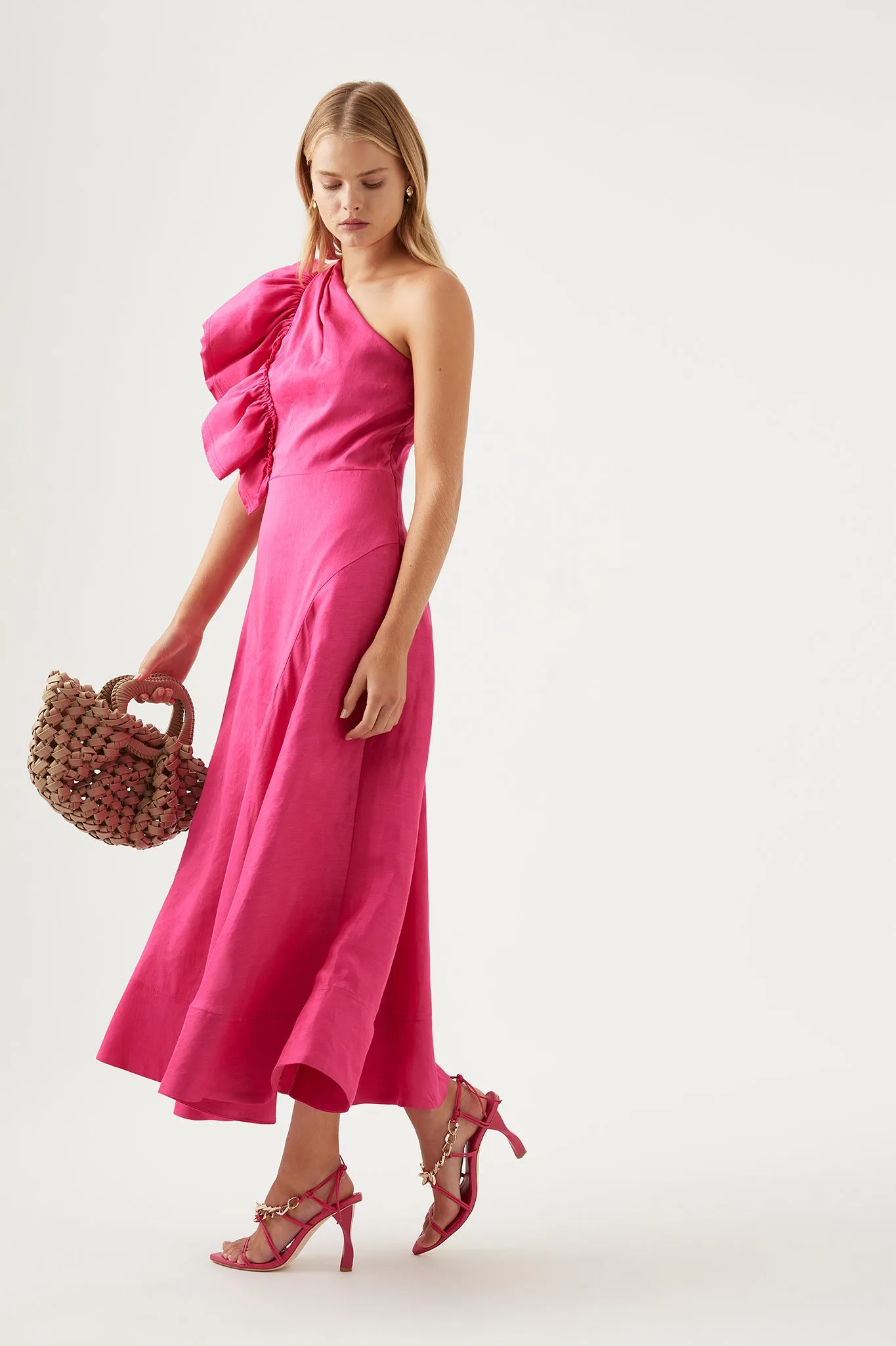 Bonjour Asymmetric Midi Dress sold by Aje product image thumbnail 3