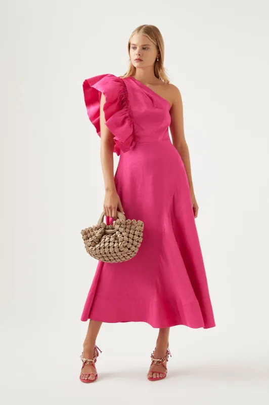 Bonjour Asymmetric Midi Dress sold by Aje