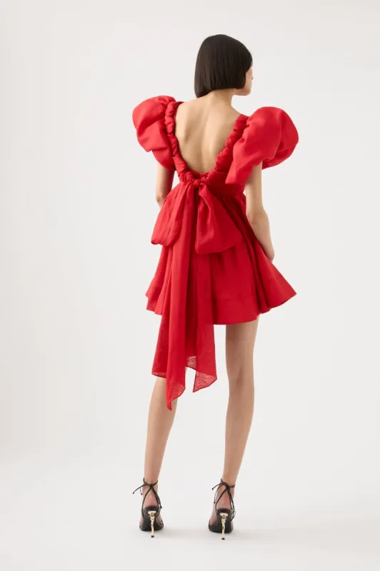 Gretta Bow Back Mini Dress sold by Aje