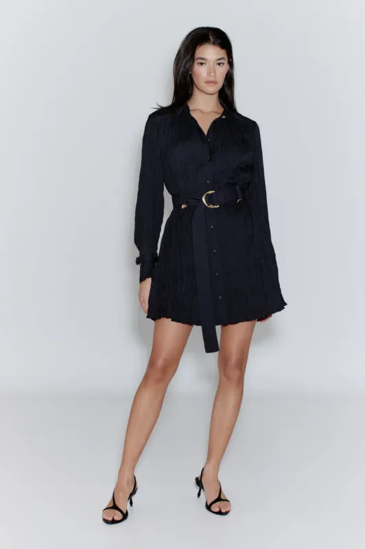 Bays Crushed Pleat Mini Dress sold by Aje