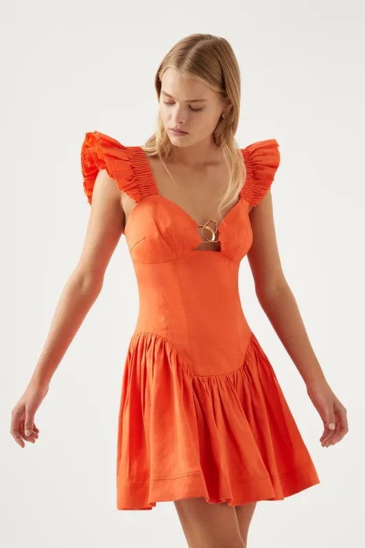 Simone Frill Sleeve Mini Dress sold by Aje