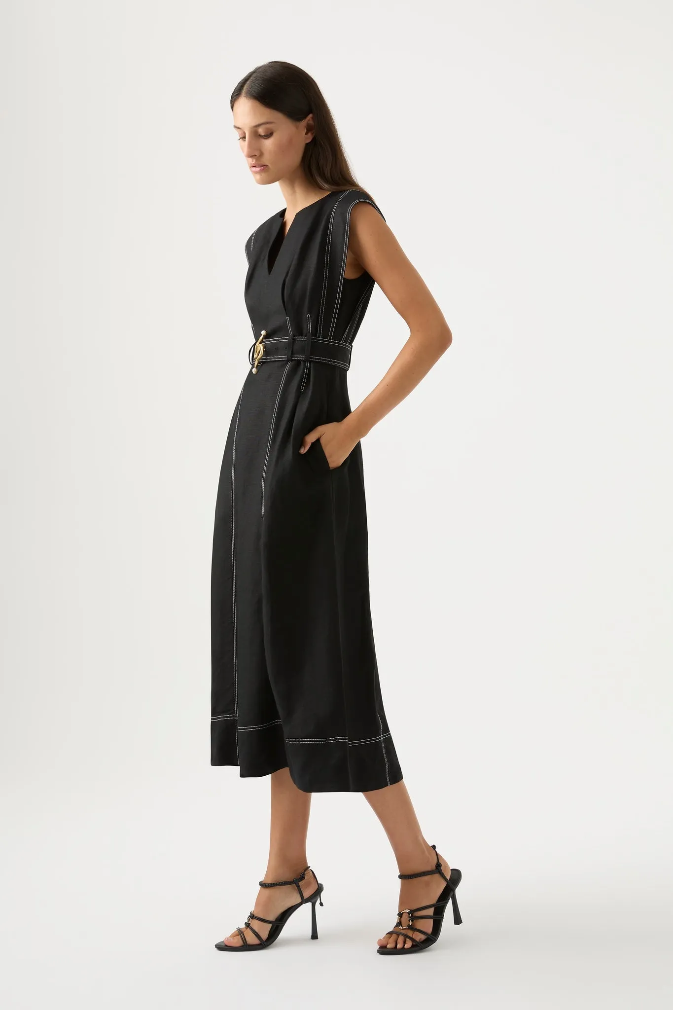 Beacon Structured Midi Dress sold by Aje product image thumbnail 3