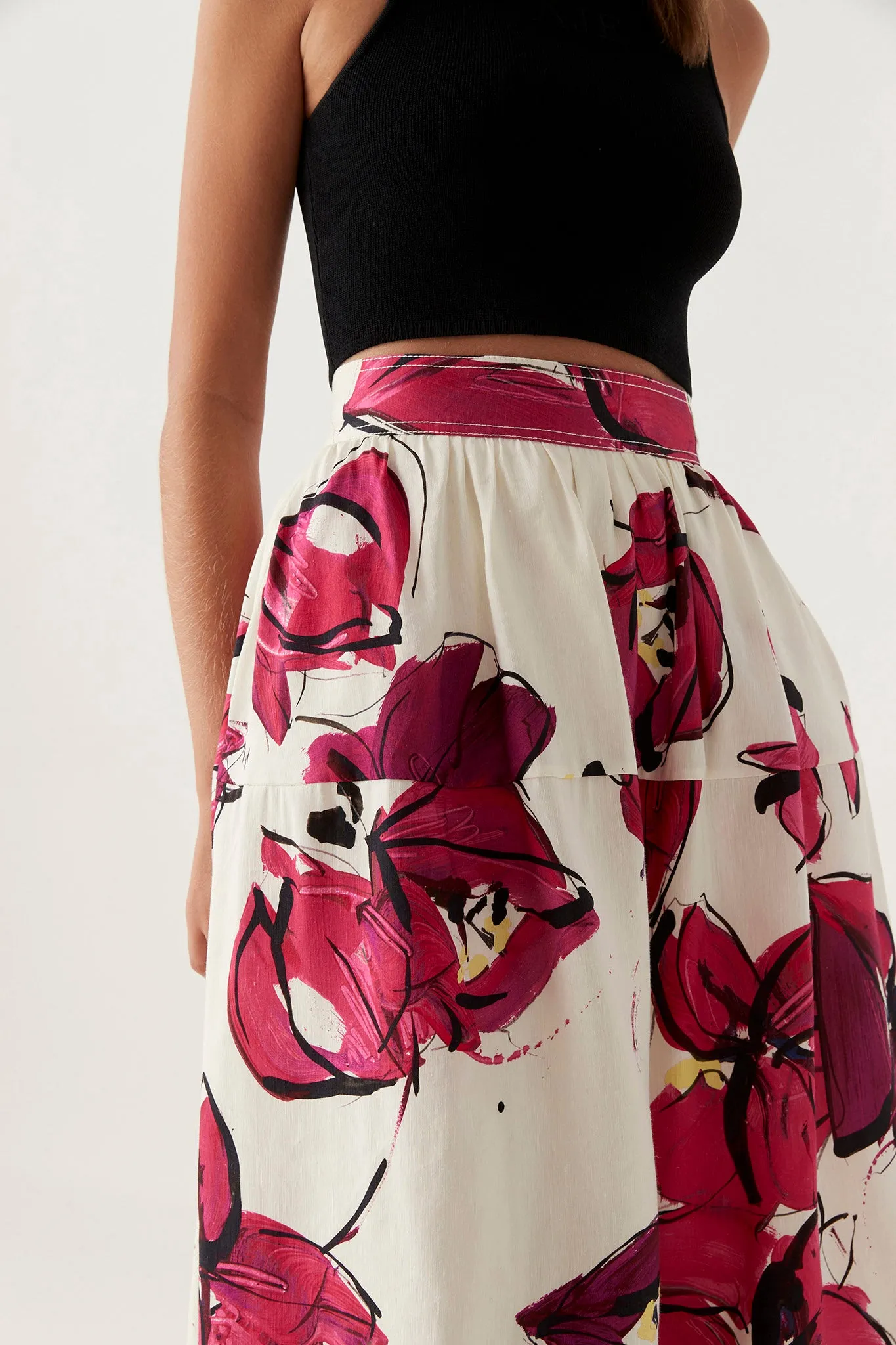 Lottie Gathered Midi Skirt sold by Aje product image thumbnail 4