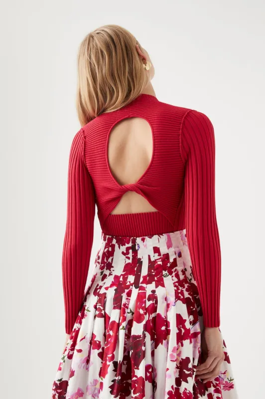 Delphine Back Twist Knit Top sold by Aje