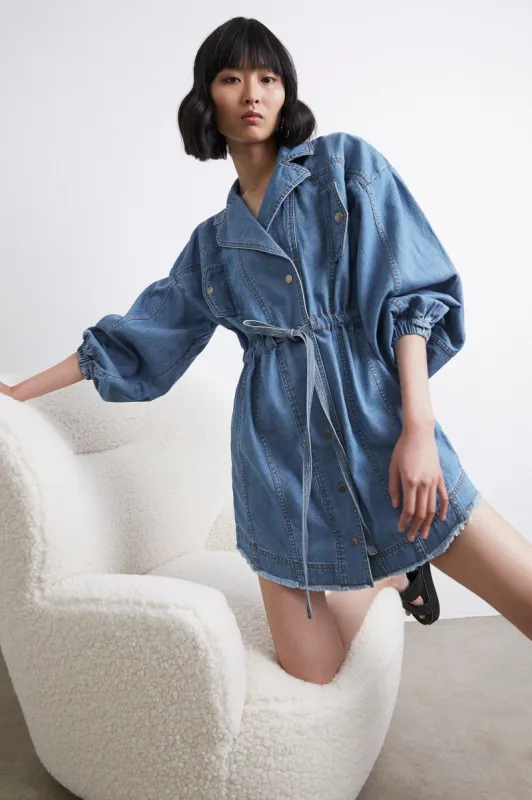 Allegro Denim Blouson Dress sold by Aje