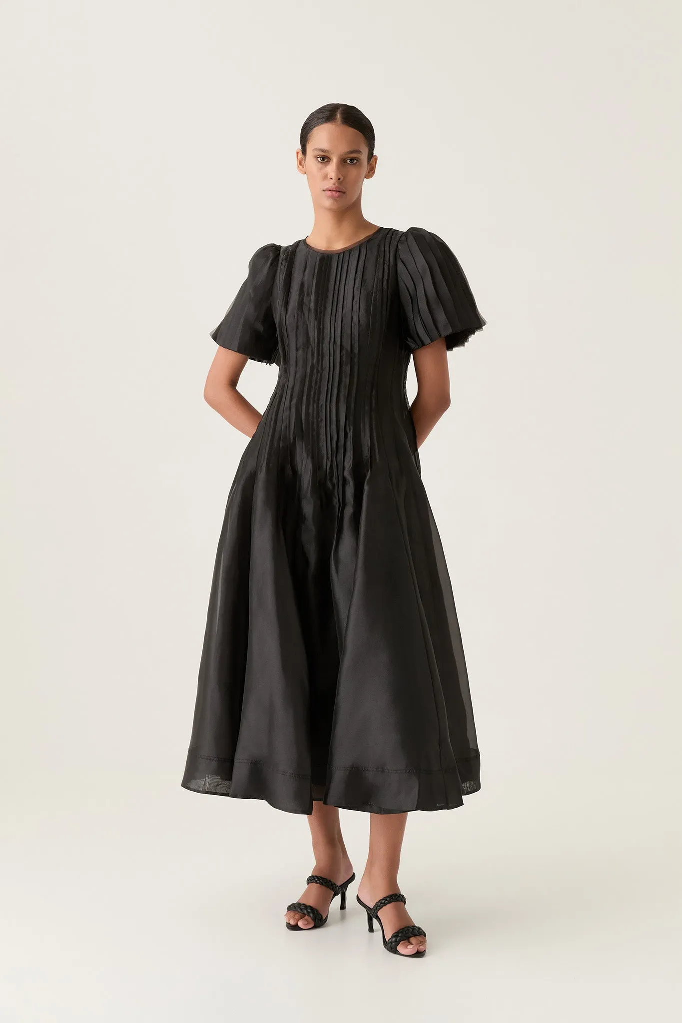 Nova Pleated Midi Dress sold by Aje