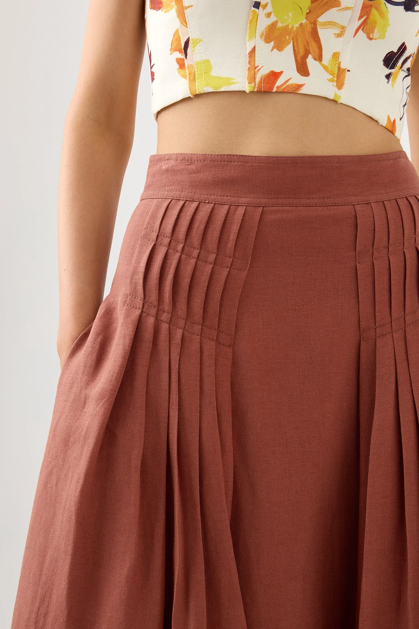 Chloe Tuck Detail Midi Skirt sold by Aje product image thumbnail 4