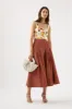 Chloe Tuck Detail Midi Skirt sold by Aje