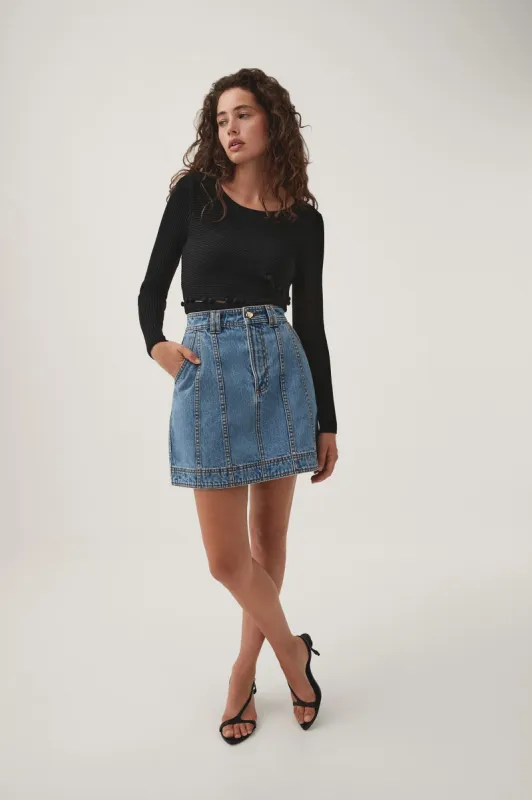 Aradia Denim Mini Skirt sold by Aje