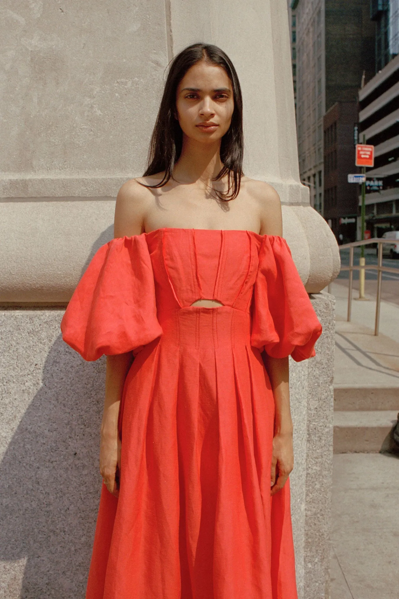 Eugenie Off Shoulder Midi Dress sold by Aje product image thumbnail 3