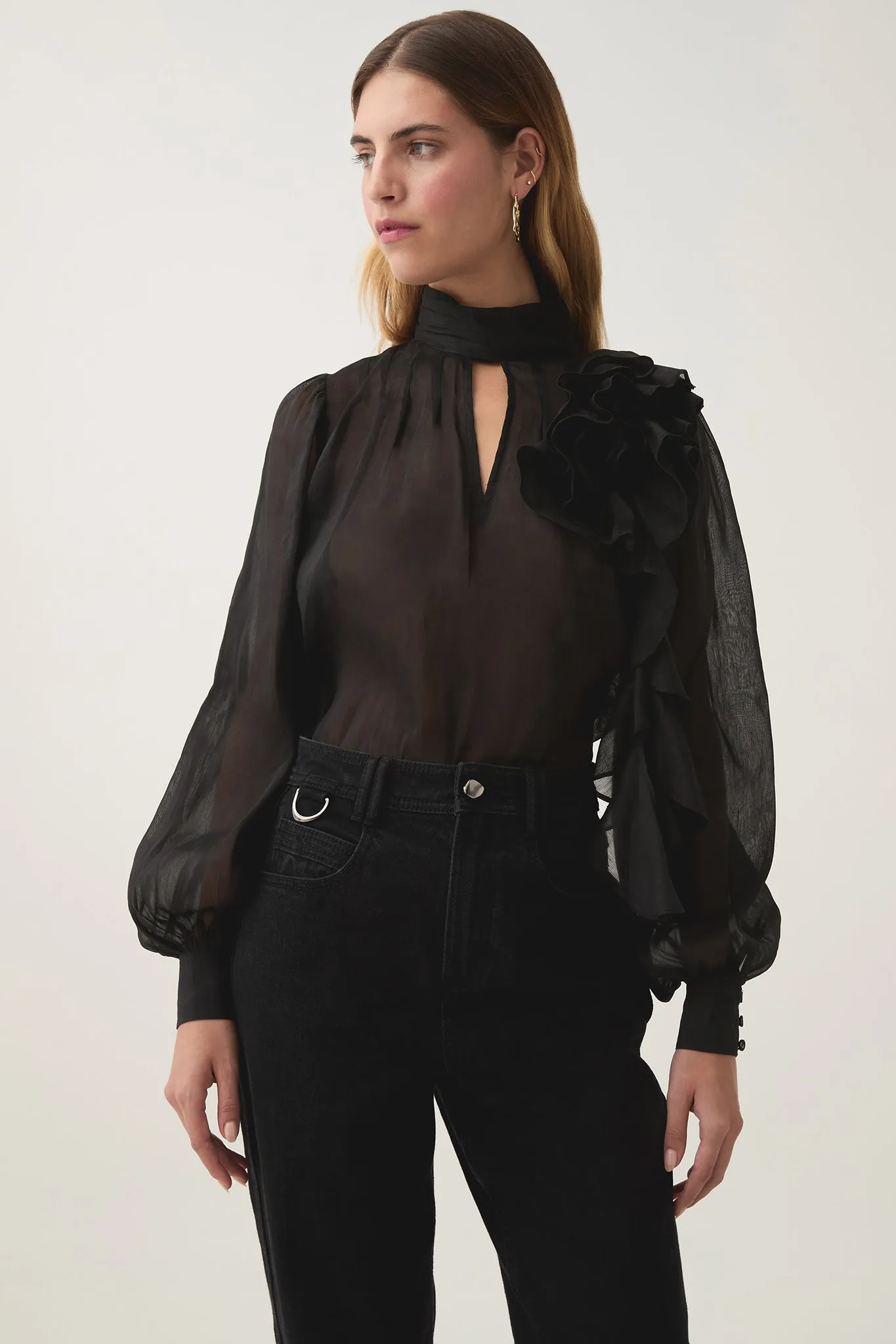 Aura Frilled Tie Blouse sold by Aje product image thumbnail 4