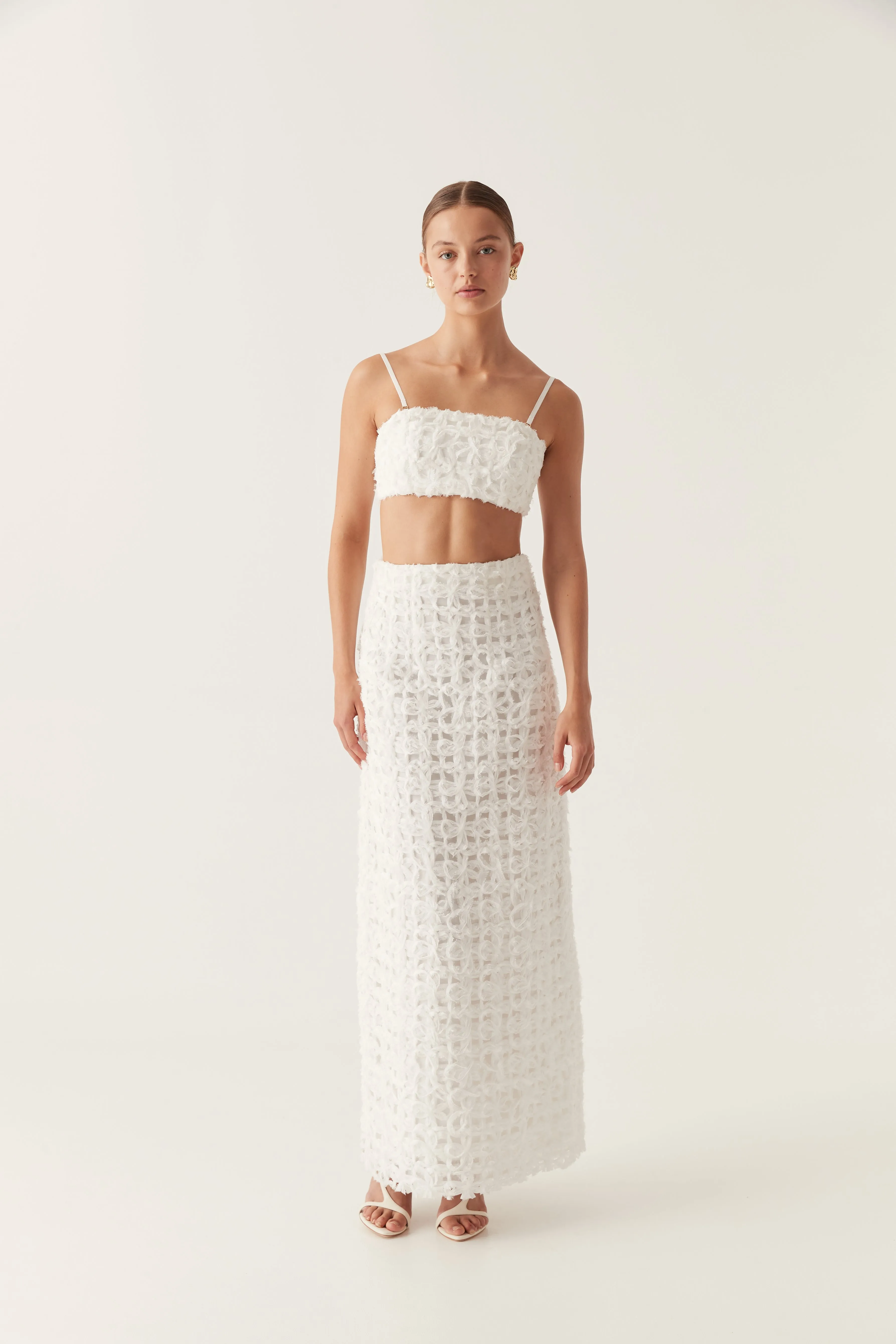Quintette Textured Midi Skirt sold by Aje