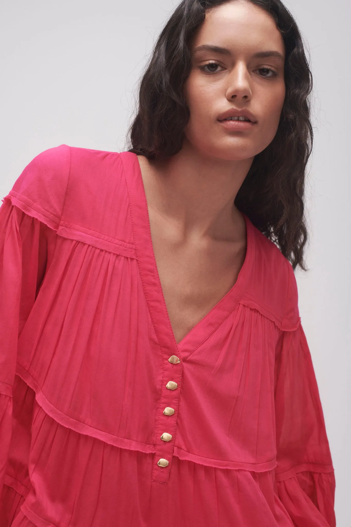 Sally Tiered Plunge Midi Dress sold by Aje product image thumbnail 4