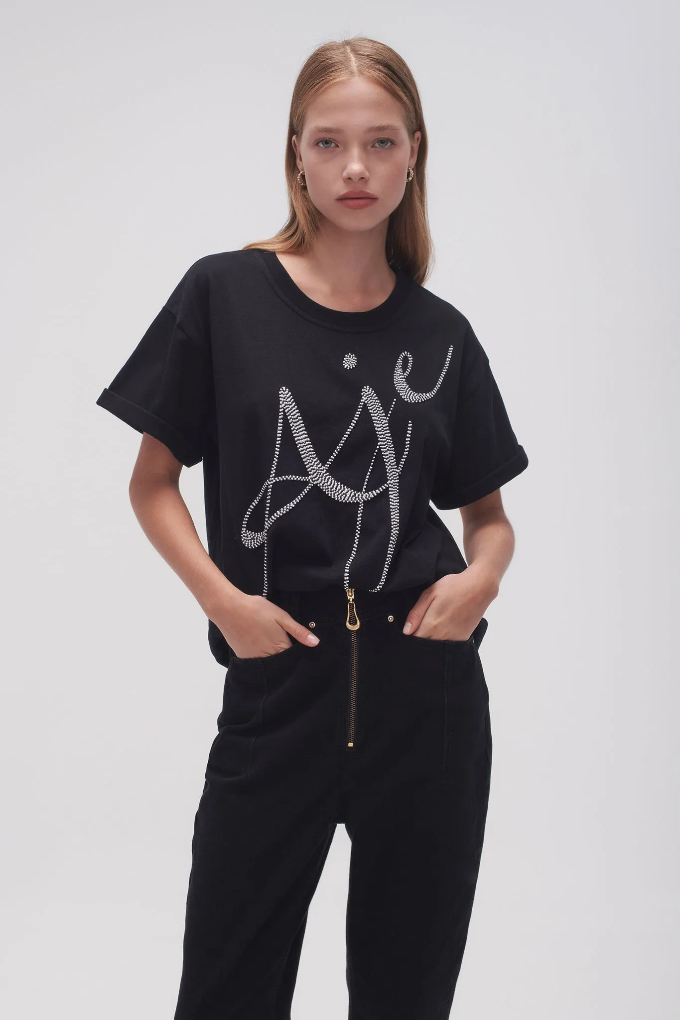 Evie Beaded Logo Tee sold by Aje