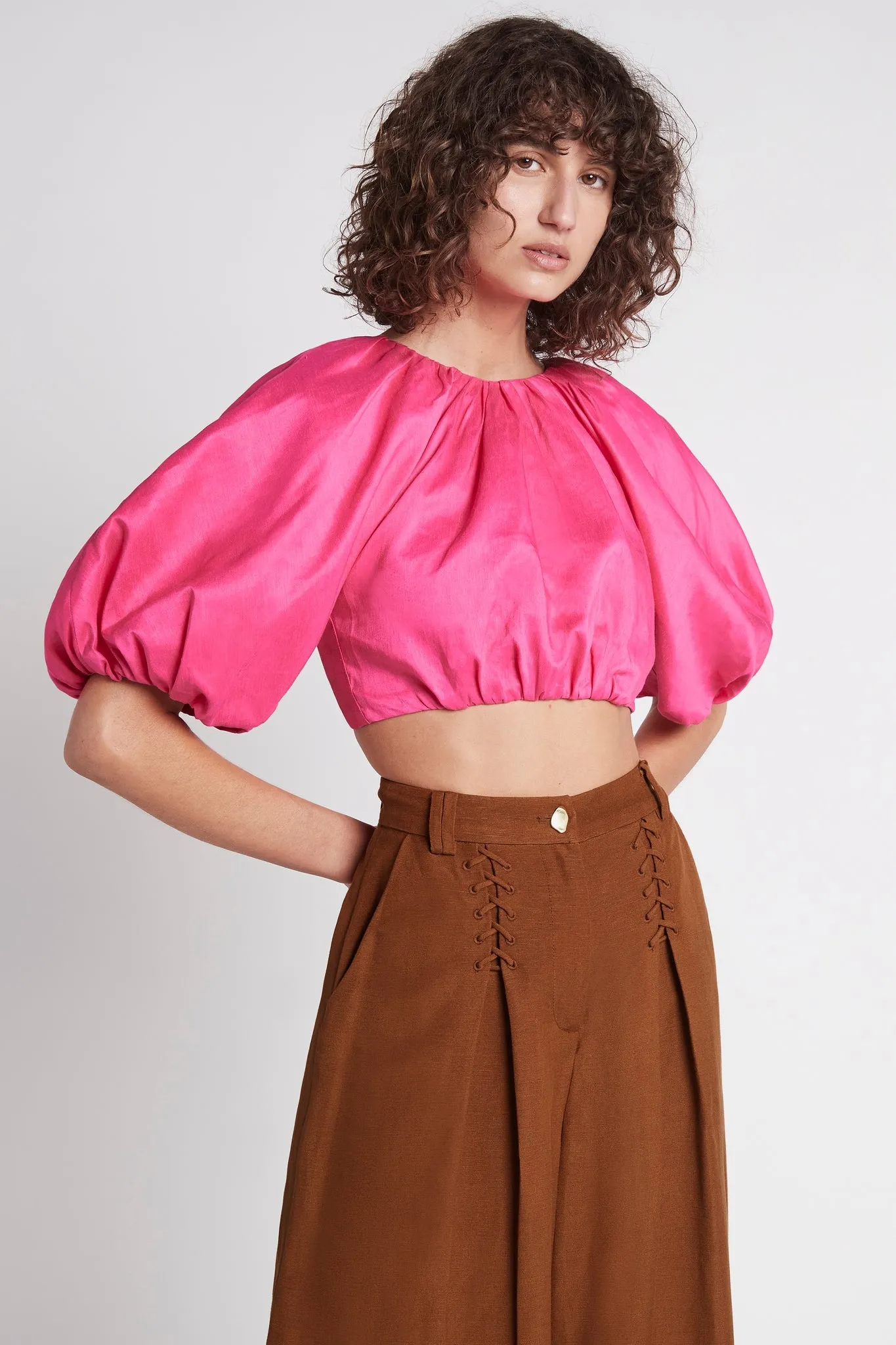 Admiration Lace-Up Cropped Top sold by Aje product image thumbnail 4