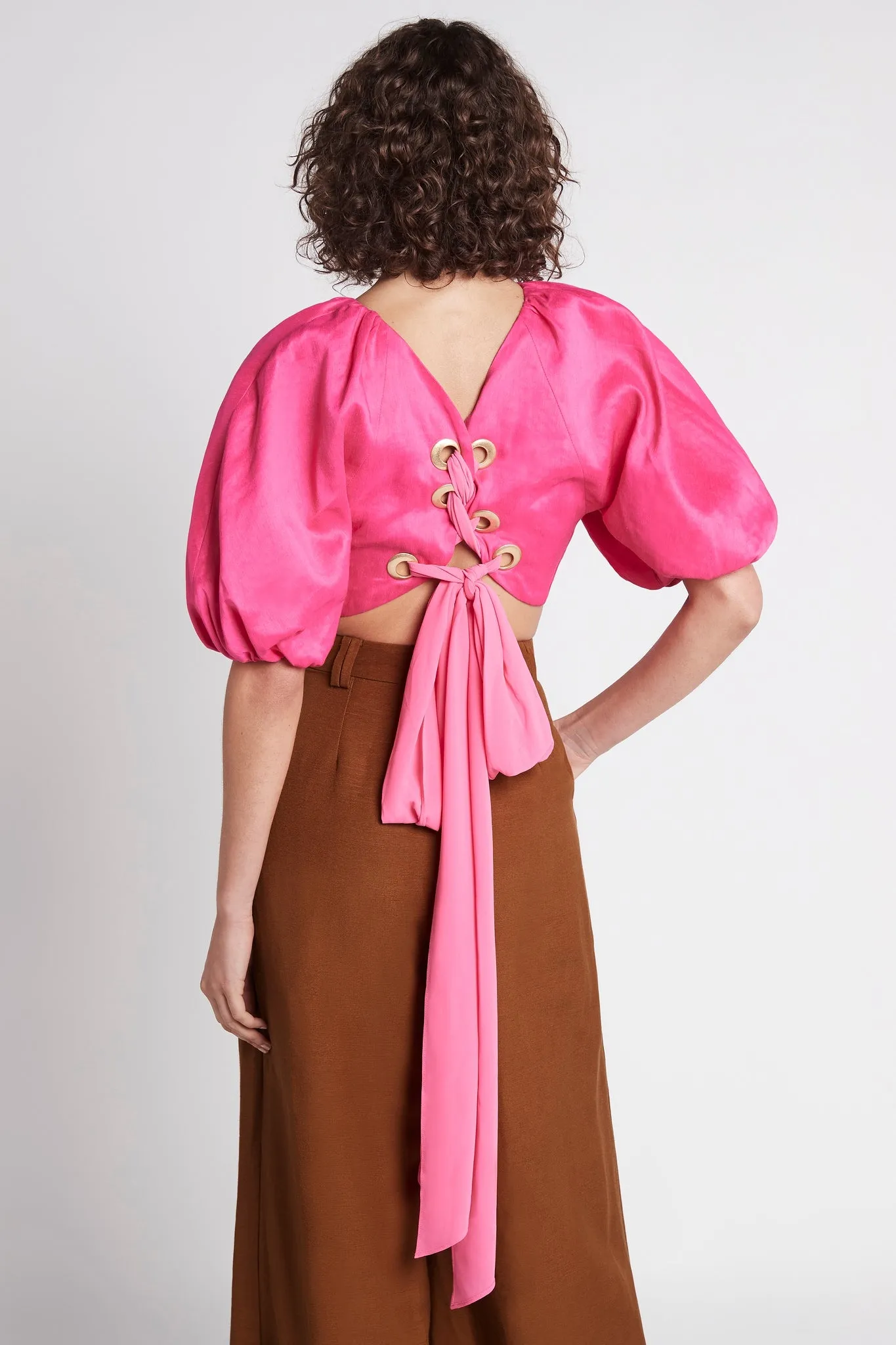 Admiration Lace-Up Cropped Top sold by Aje product image thumbnail 5