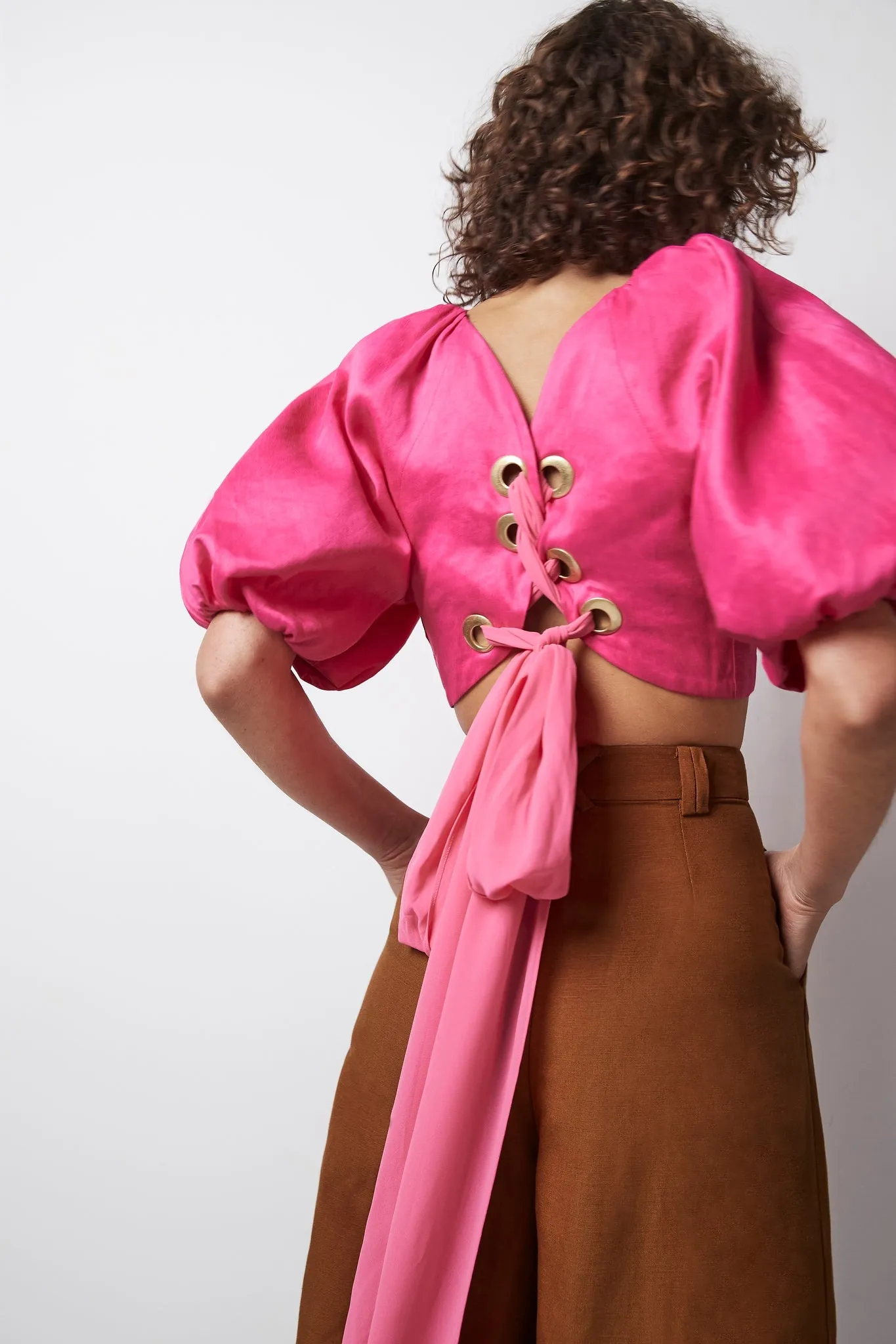 Admiration Lace-Up Cropped Top sold by Aje product image thumbnail 3