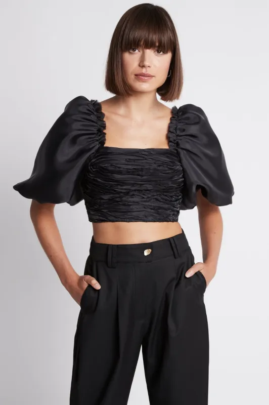 Myriad Puff Sleeve Cropped Top sold by Aje
