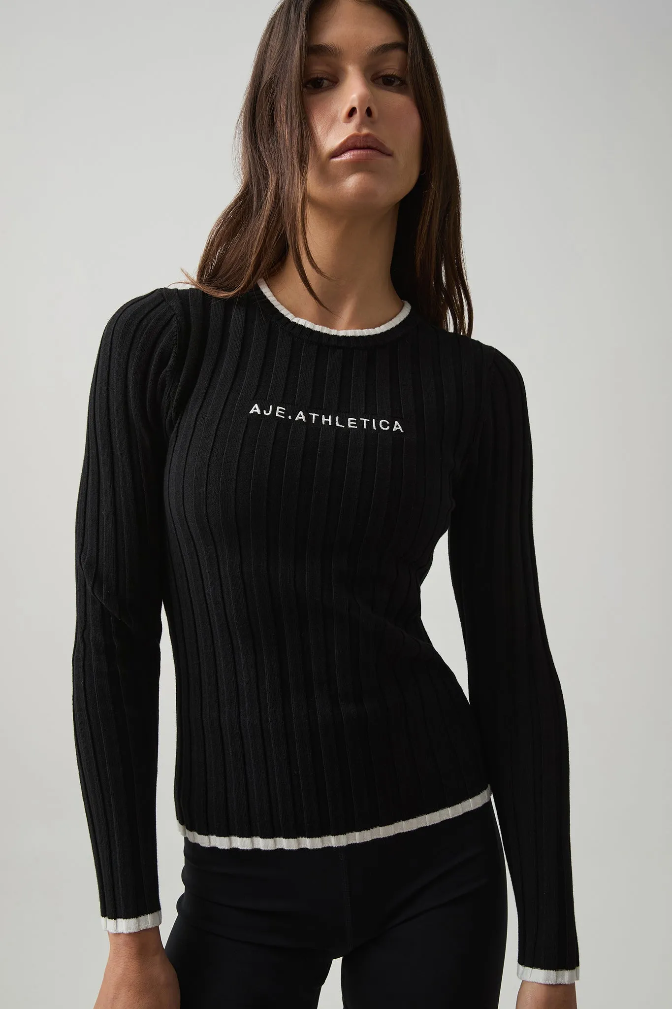 Contrast Long Sleeve Rib Knit Top 438 sold by Aje product image thumbnail 4