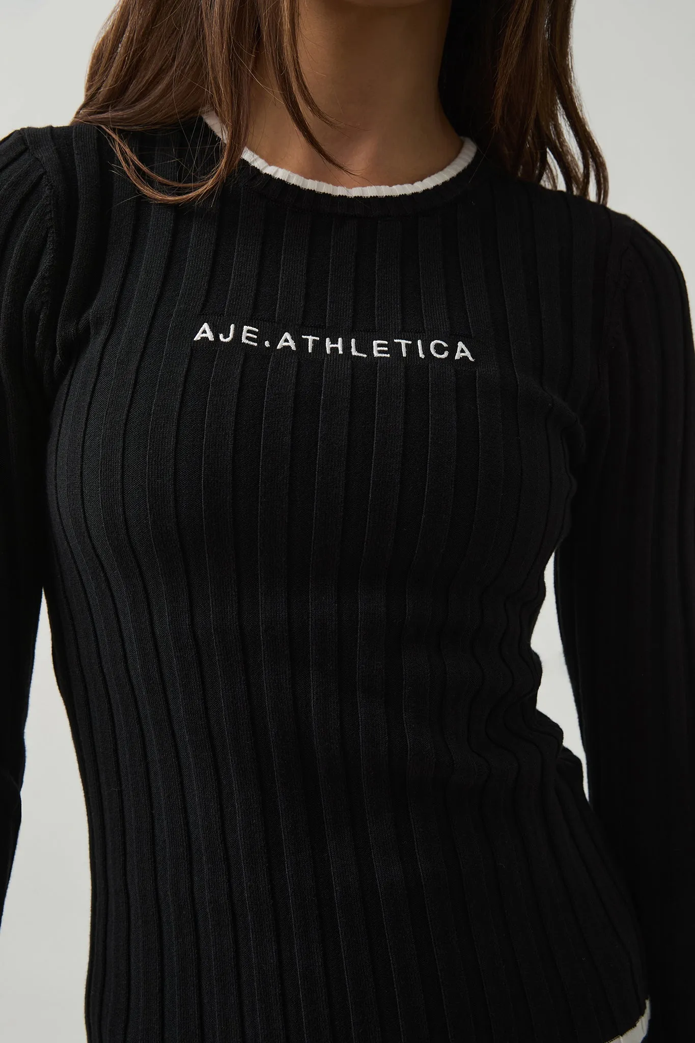 Contrast Long Sleeve Rib Knit Top 438 sold by Aje product image thumbnail 5