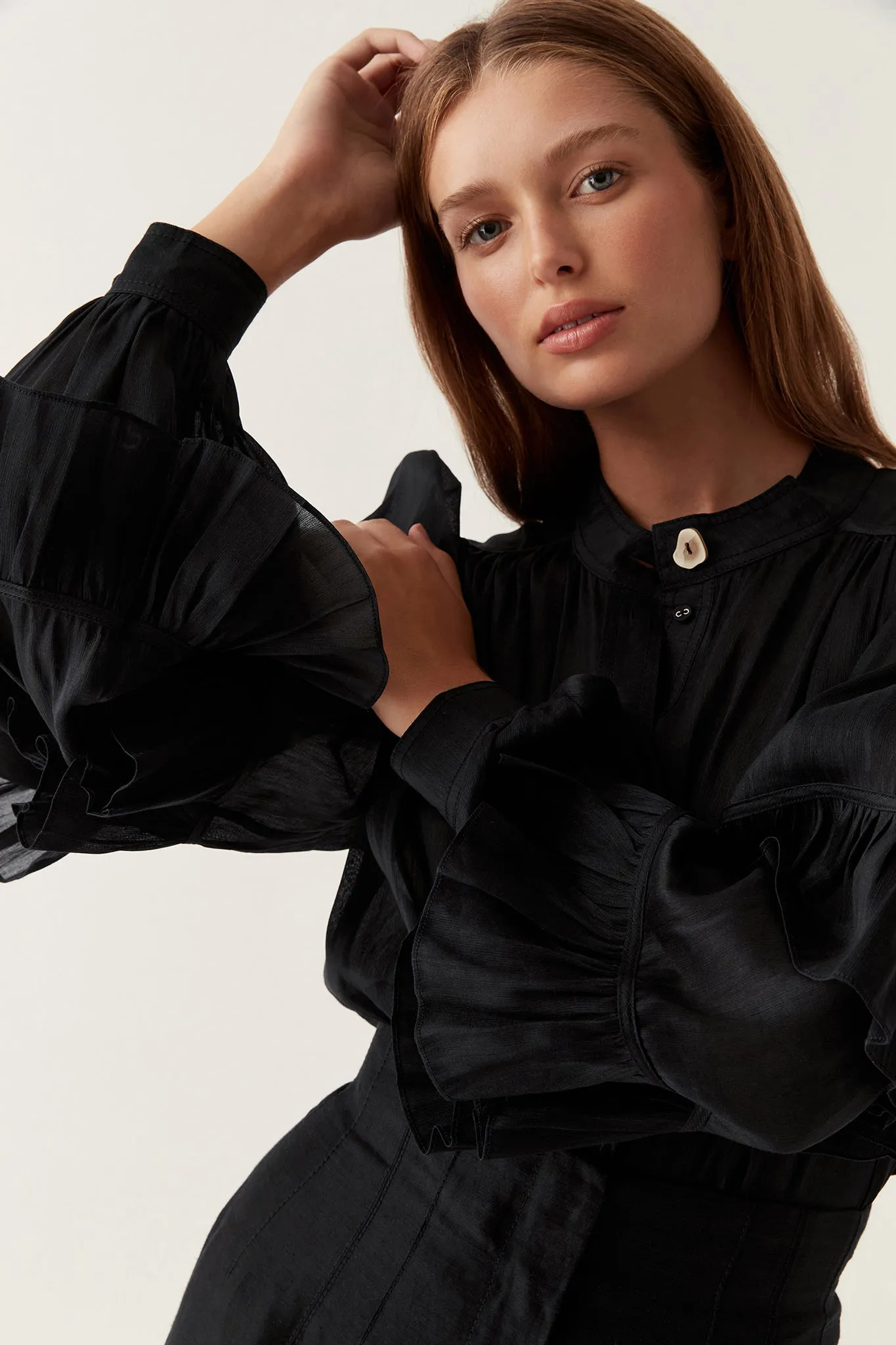 Faith Ruffle Blouse sold by Aje