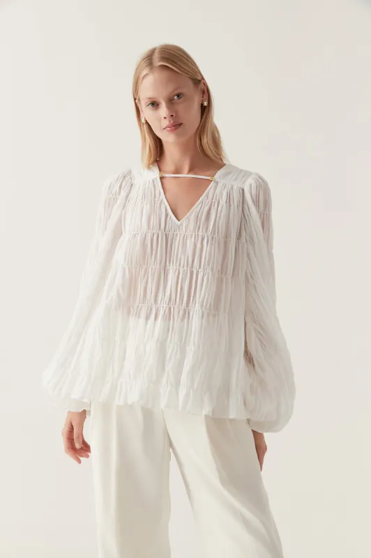 Evelina Ruched Blouse sold by Aje
