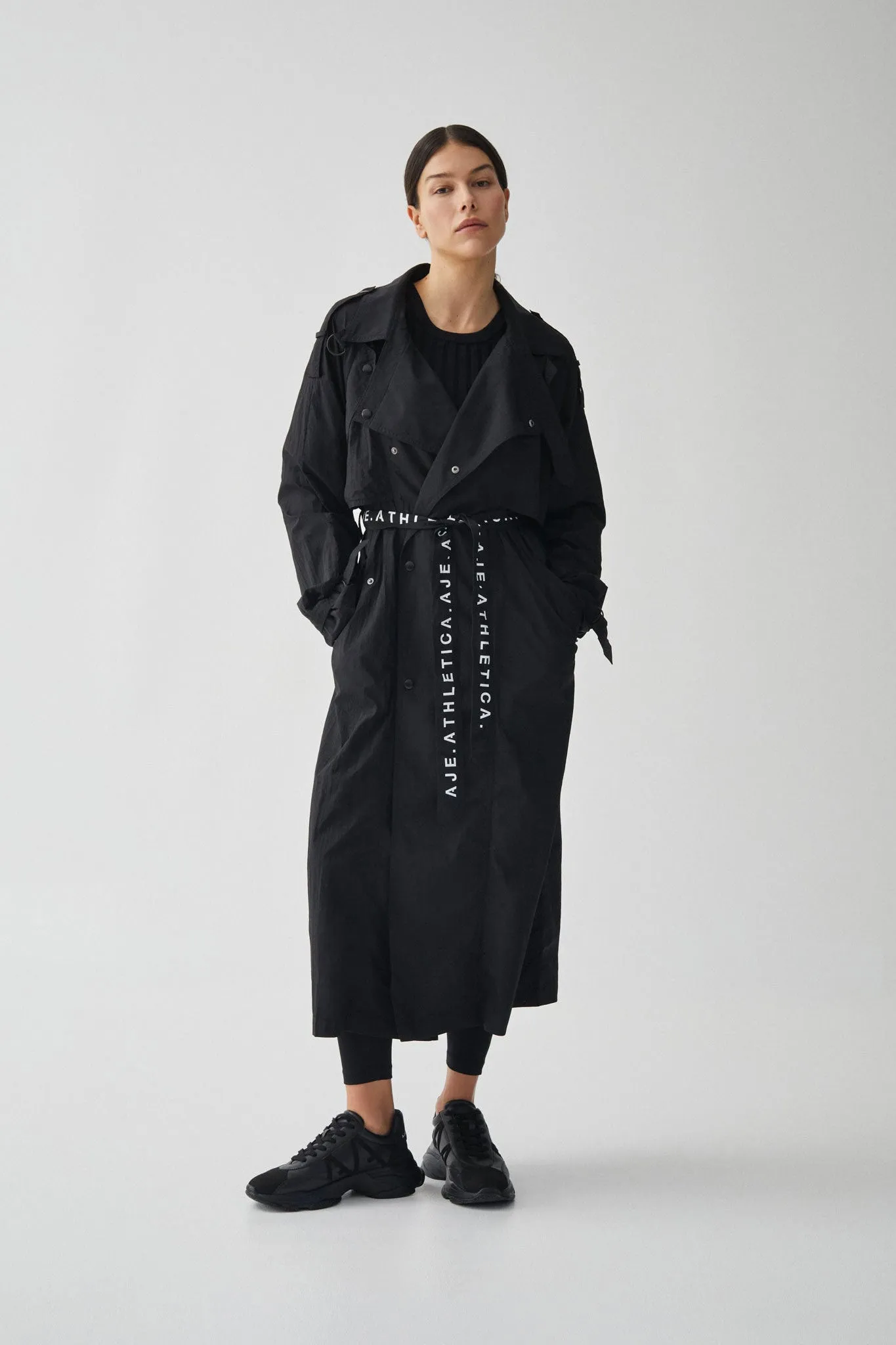 Longline Belted Trench 703 sold by Aje