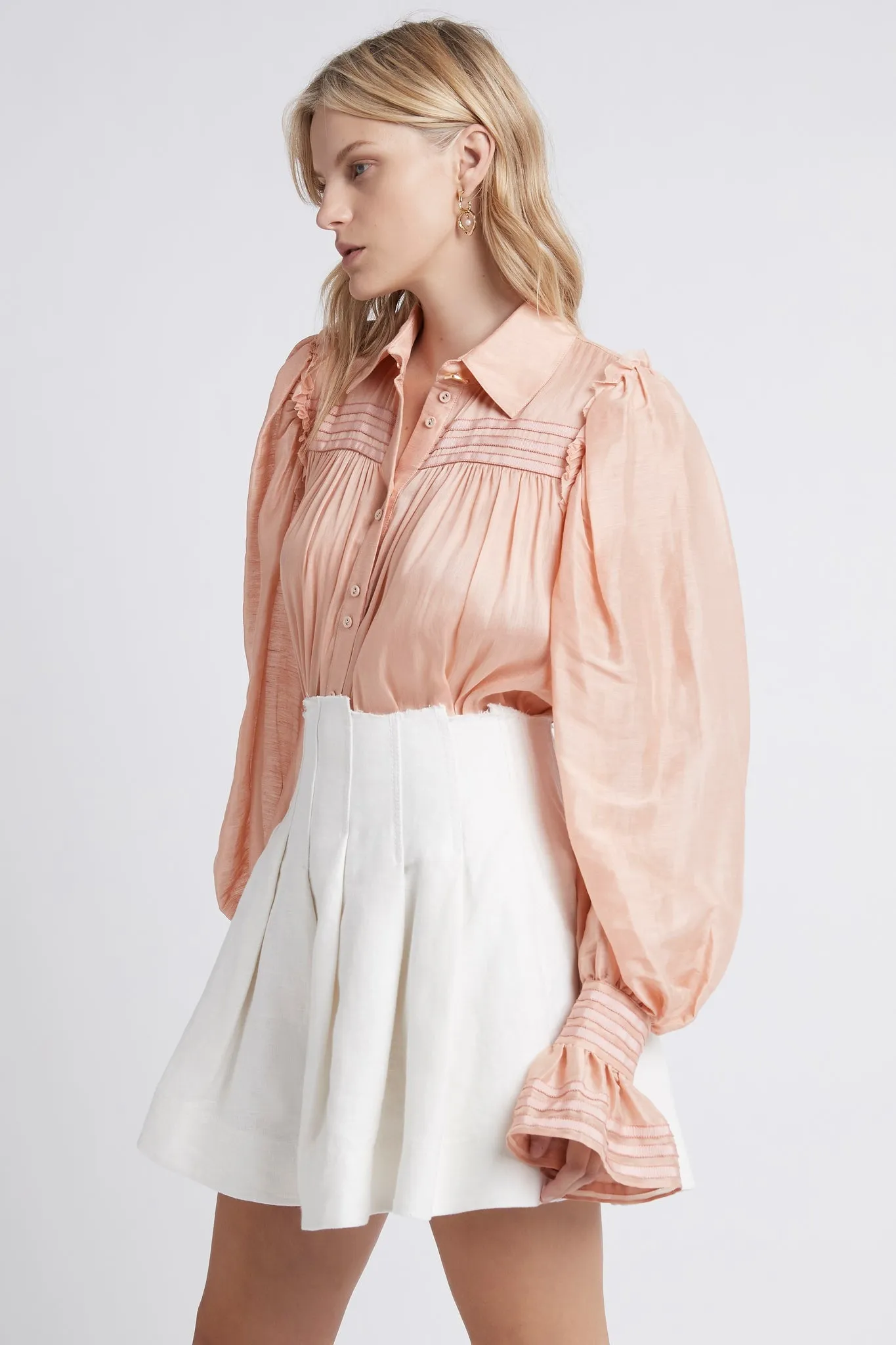 Palms Button Puff Sleeve Blouse sold by Aje product image thumbnail 3