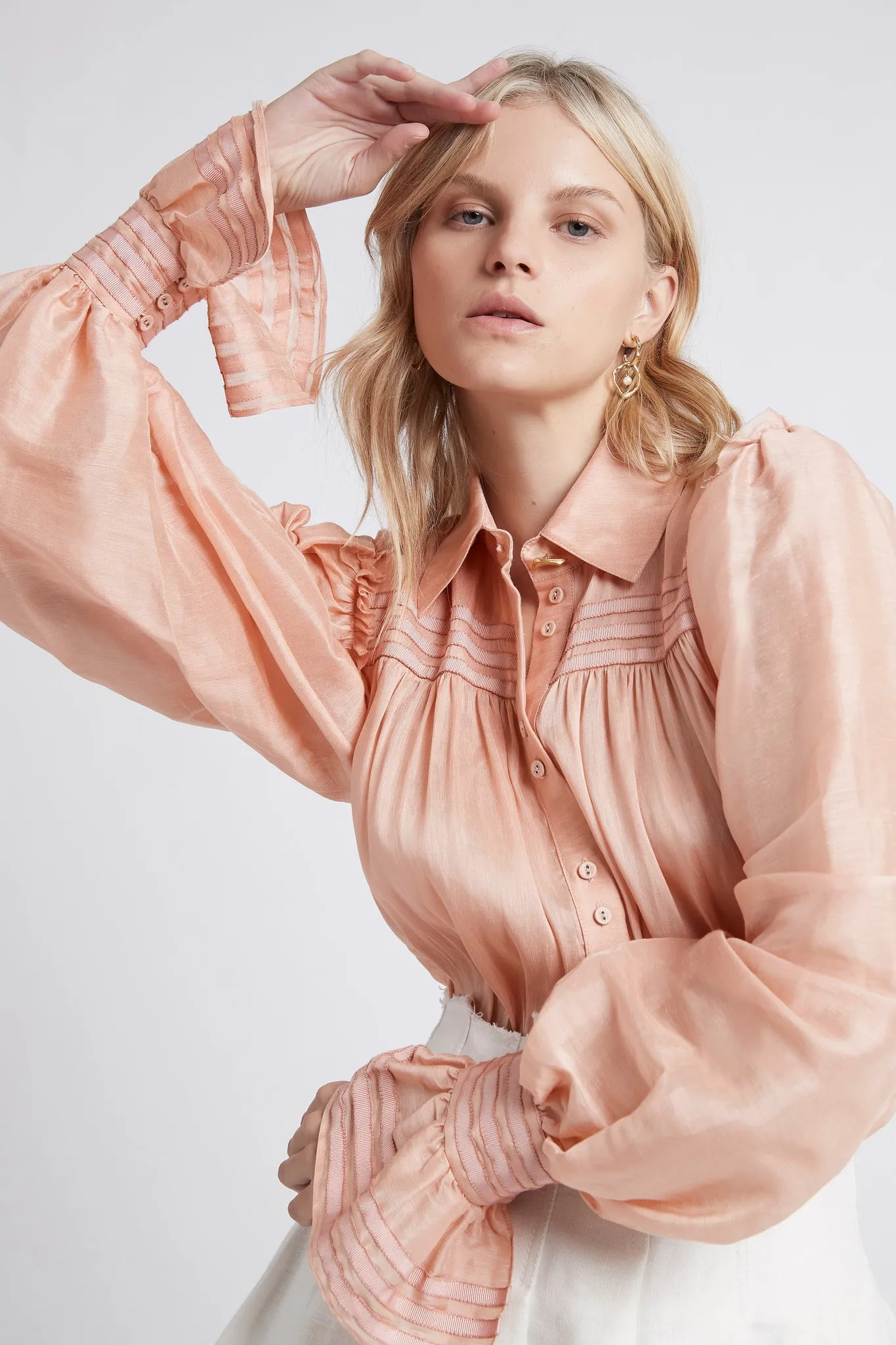 Palms Button Puff Sleeve Blouse sold by Aje product image thumbnail 4